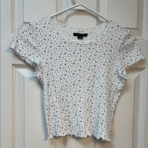 American Eagle  White Floral Women's Top extra small